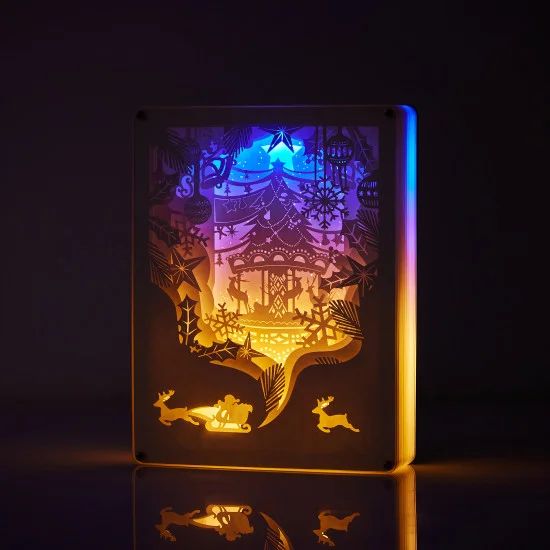 Christmas 3D PAPER CUT LIGHTBOX - lsartbox