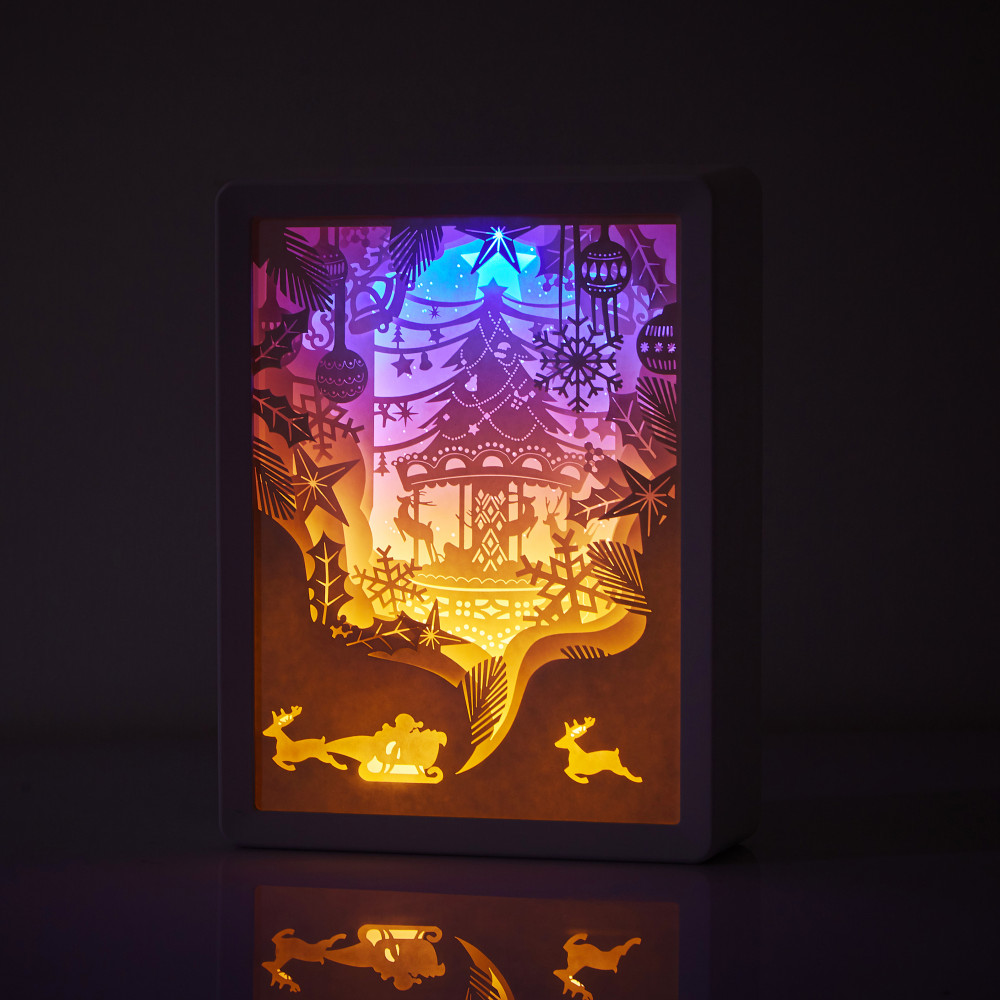 Christmas 3D PAPER CUT LIGHTBOX - lsartbox