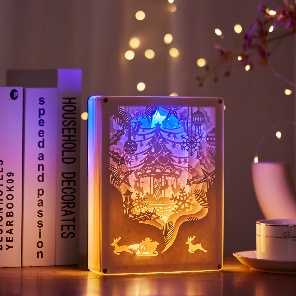 Christmas 3D PAPER CUT LIGHTBOX - lsartbox