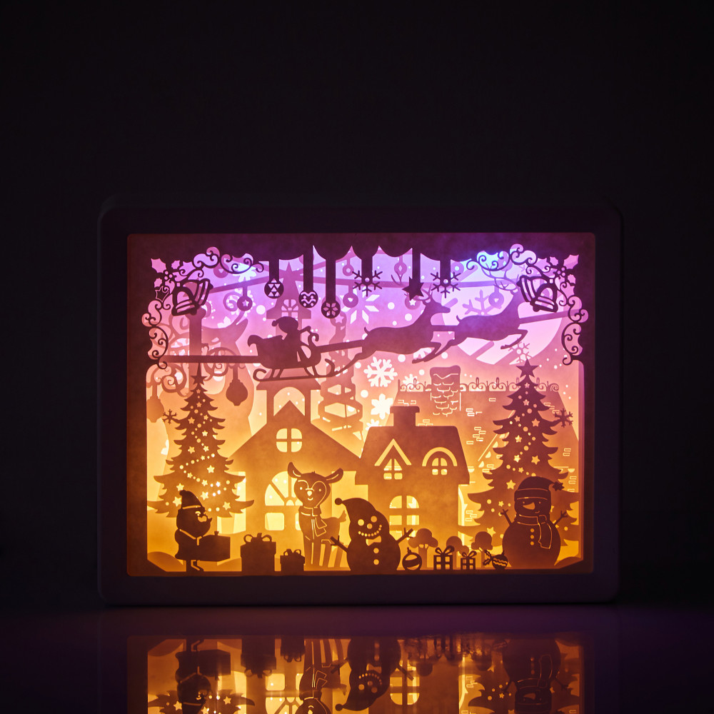 Christmas 03 3D PAPER CUT LIGHTBOX - lsartbox